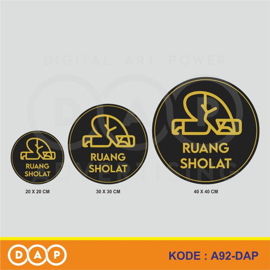 

A92 - Acrylic Sign, Stiker Akrilik Ruang Sholat, Warna Gold, Tahan Air, Termurah, Bisa Custom