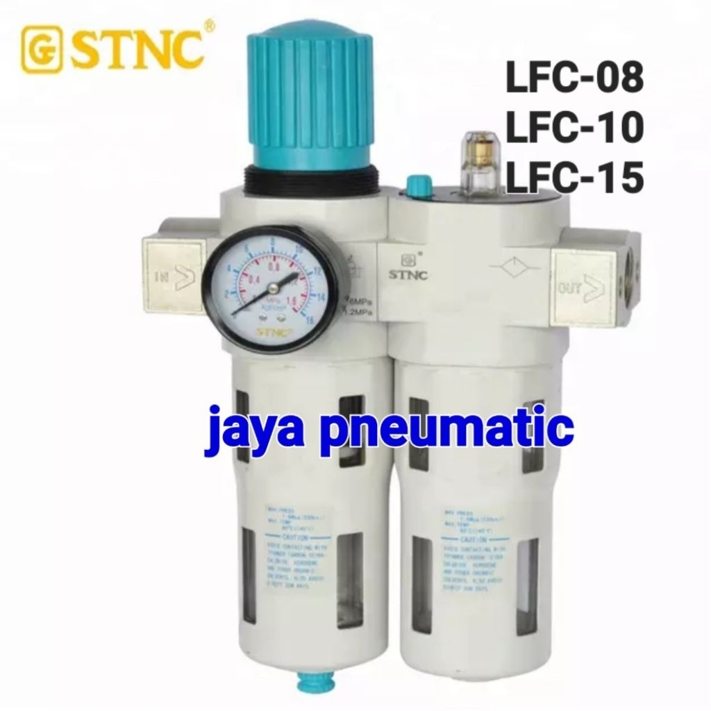 LFC-08/LFC-10/LFC-15 STNC FILTER REGULATOR LUBRICATOR 16BAR DRAT 1/4"/ 3/8"/ 1/2"