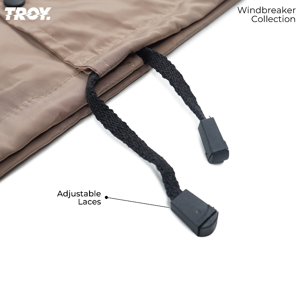 Troy Company Coach Jacket Troy Life Khaki - Jaket Windbreaker Coklat Khaki WN 3130