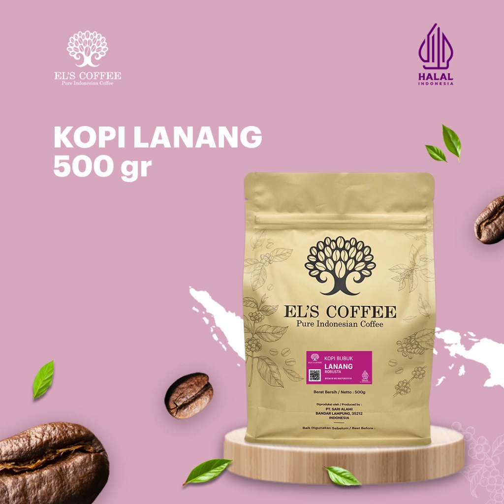 

EL'S COFFEE Lanang Peaberry Robusta 500Gr Pure Indonesia Coffee Beans / Fine /