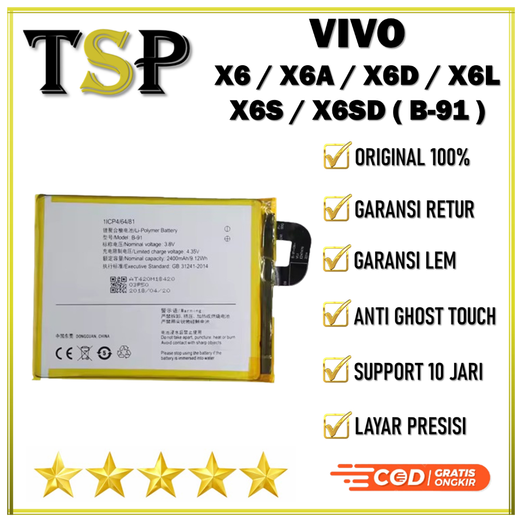 BATERAI VIVO B-91 VIVO X6 / X6A / X6D / X6C / X6S / X6SD Batre Batrai Baterai ORIGINAL 100%