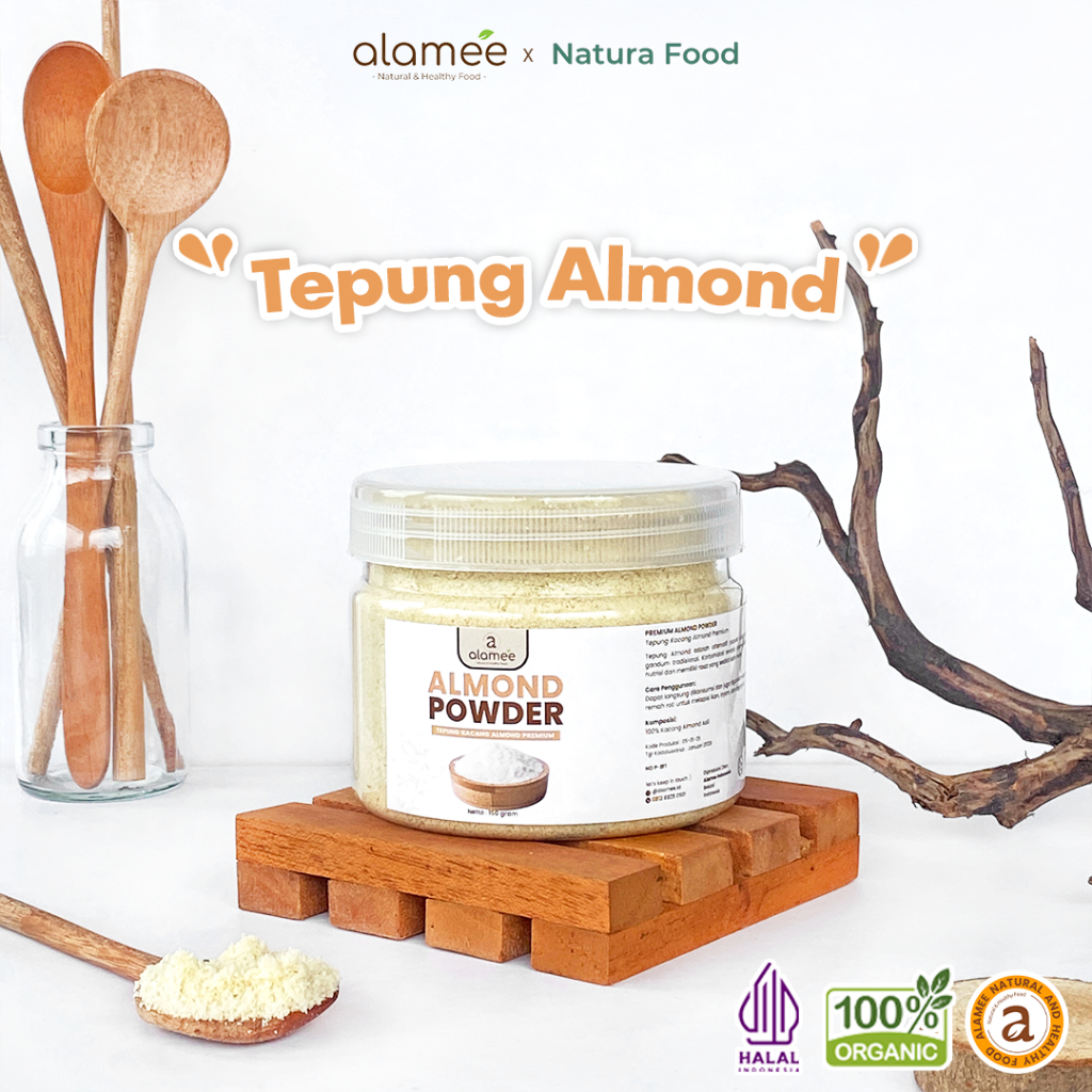 

ALAMEE Tepung Almond PREMIUM Bubuk Almond Powder Almond Flour Tanpa Campuran Gluten FREE 150gr