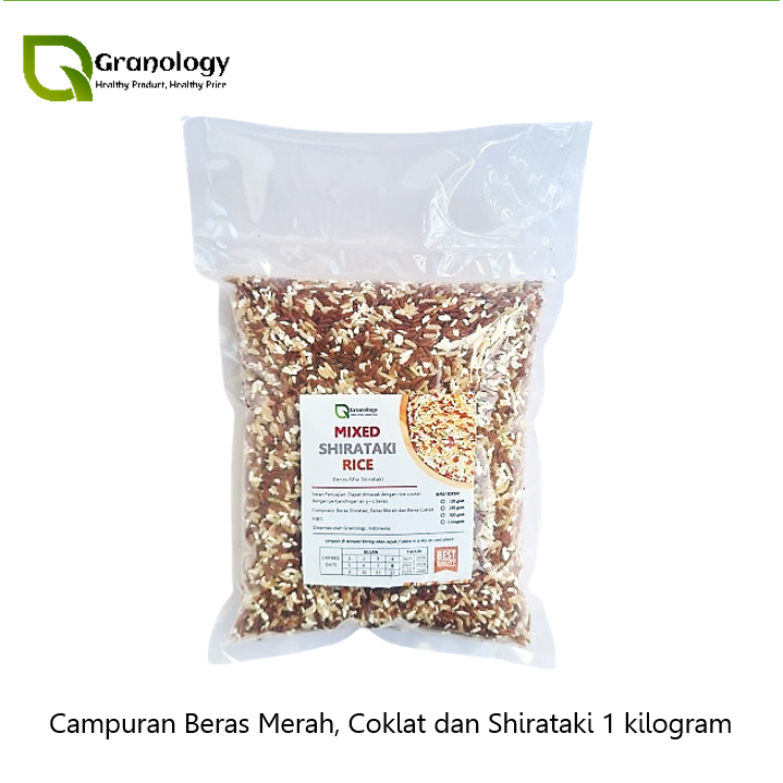 

Mix Shirataki Rice 1 kilogram (Shirataki, Beras Merah & Beras Coklat) by Granology