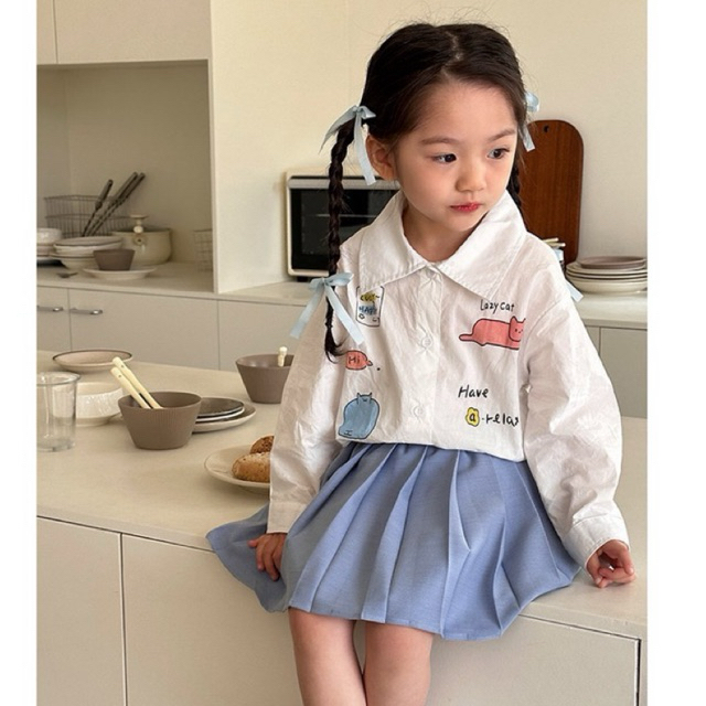 dailykids Atasan putih import anak perempuan