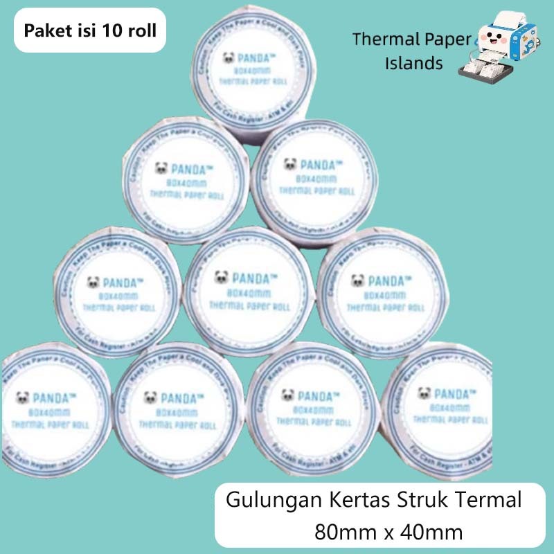 

KERTAS THERMAL STRUK KASIR / PPOB PAPER ROLL /KERTAS TANDA TERIMA PEMBAYARAN / KERTAS LABEl THERMAL GULUNGAN KERTAS ROLL 80mm x 40mm