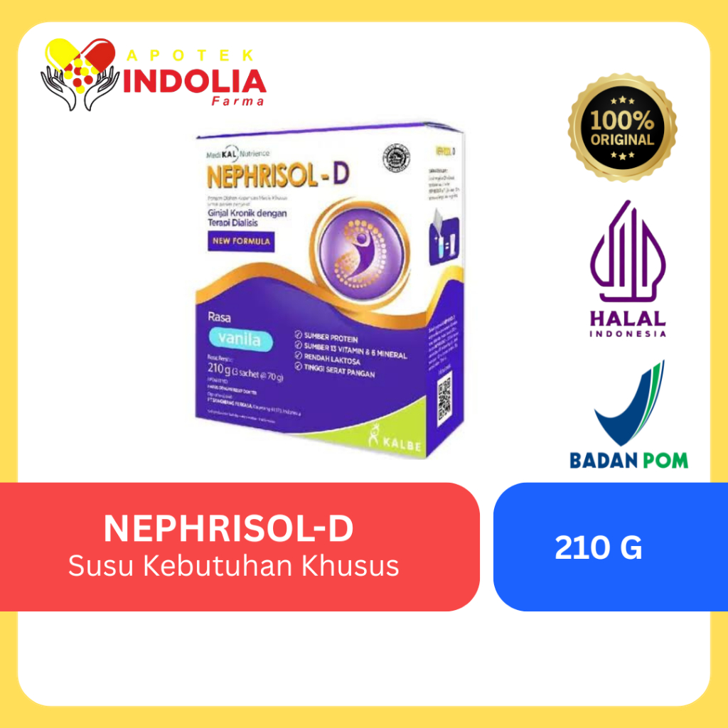 

Neprisol D Vanila 210g – Susu Khusus Gagal Ginjal Non-Dialisis