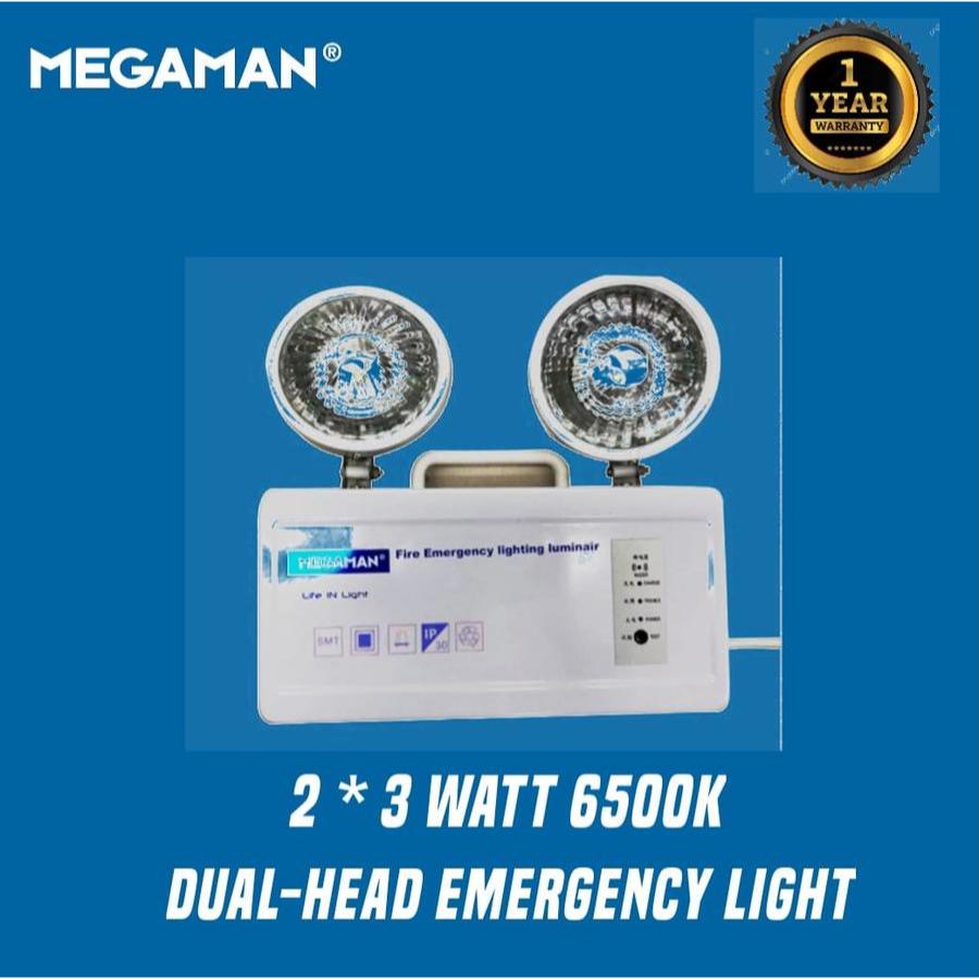 Dual head Emergency light 2*3W 6500K 170～240V MEGAMAN