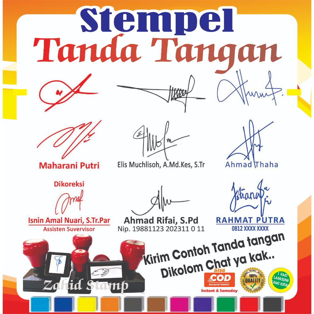 

Stempel Otomatis Tanda Tangan Guru / Dokter / Bidan / Paraf dan Nama