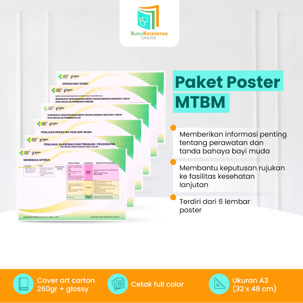 Paket Poster MTBM (Manajemen Terpadu Bayi Muda) Poster Kebidanan - 1 PAKET LENGKAP