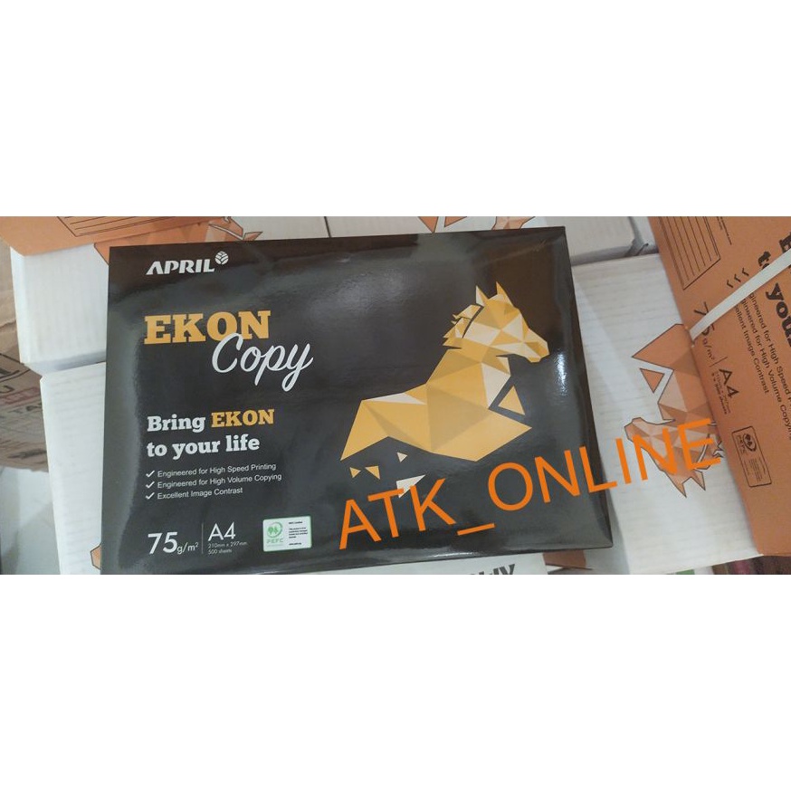 

KODE R27S KERTAS HVS A4 75 GSM EKON EKON A4 COPY PAPER MURAH