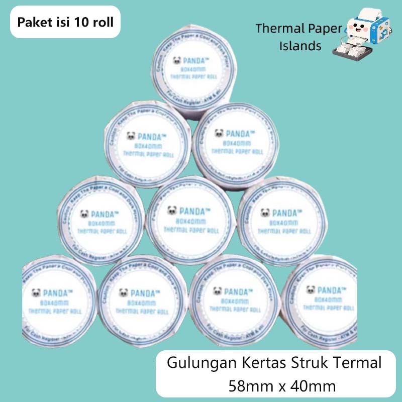 

KERTAS THERMAL STRUK KASIR / PPOB PAPER ROLL /KERTAS TANDA TERIMA PEMBAYARAN / KERTAS LABEl THERMAL GULUNGAN KERTAS ROLL 58mm x 40mm