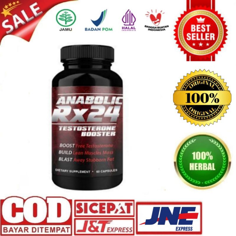 Anabolic Rx 24 Original Asli RX24 Obat Herbal Suplemen Penambah Hormon Testosteron Booster Koordinas