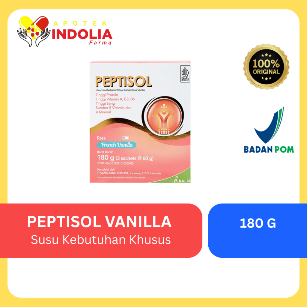 

Susu Peptisol Vanila 180g – Susu Medis untuk Masalah Pencernaan & Malabsorpsi