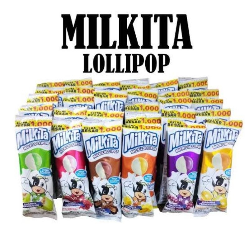 

1 PACK MILKITA LOLIPOP ANEKA RASA NETTO 30 PCS X 6 GR