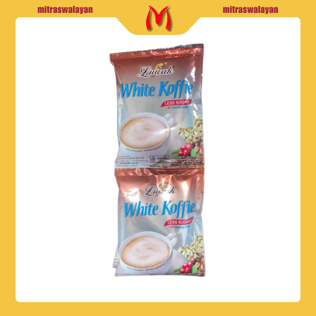 

Luwak White Koffie Less Sugar (-30% kurang gula) 1 renteng 10 sachet @20 gr