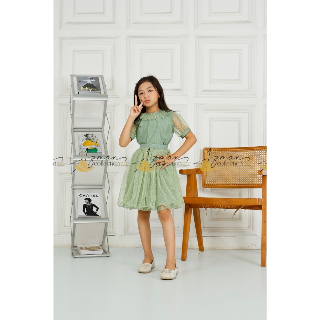 (SHOPIA)Rok tutu one set anak perempuan tille polkadot premium--baju anak perempuan--rok tutu tille 