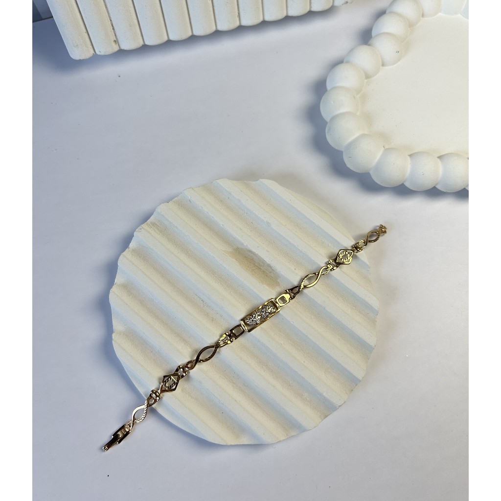 Gelang Perak 925 Asli Lapis Emas Kuning Fashion Wanita Mewah | Perhiasan untuk hadiah Elegan Anti Al