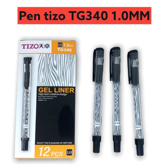 

KODE W58H 12 Pcs Pulpen Gel TIZO TG34 1mm Bolpoin Gel Liner TG34