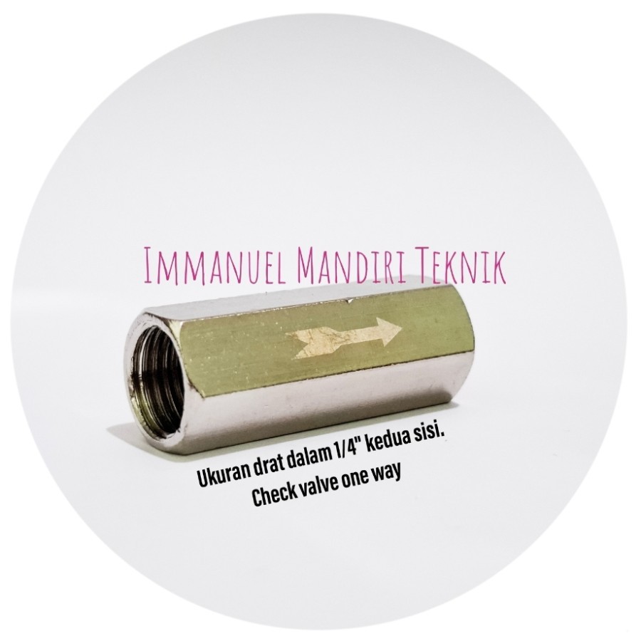 Check valve one way 1/4 / Nepel valve one way 1/4