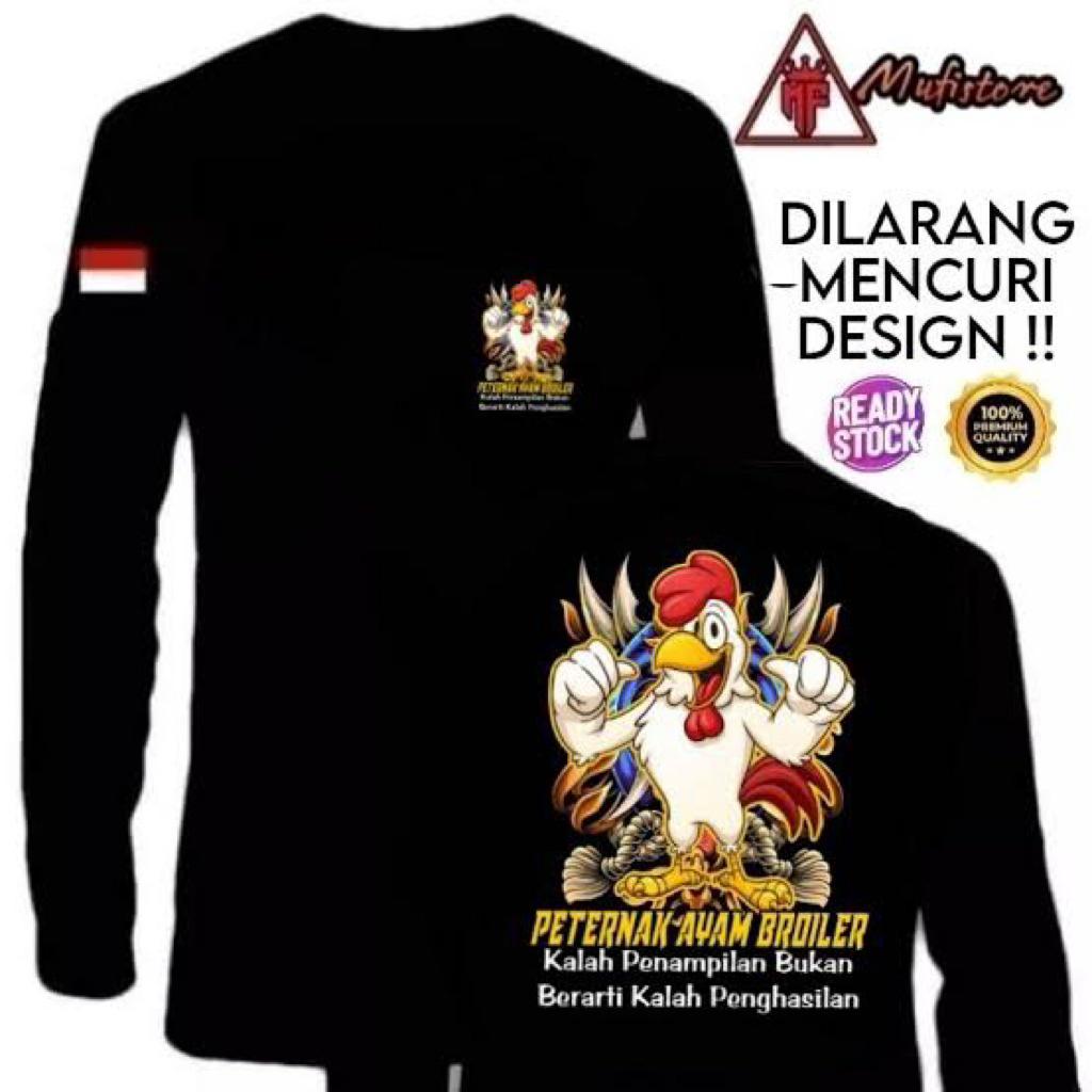 KAOS-TSHIRT PETERNAK AYAM BROILER LENGAN PANJANG
