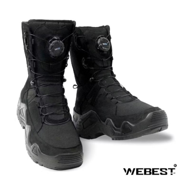 WEBEST - SEPATU PDL FORCE ONE TALI PUTAR HITAM DAN CREAM