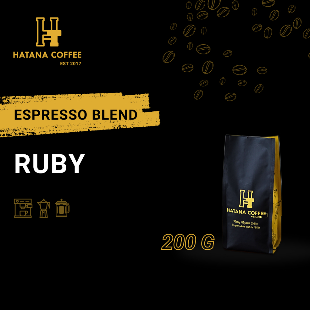

ASLII Ruby Blend Biji Kopi Espresso Blend 200 Gram Hatana Coffee