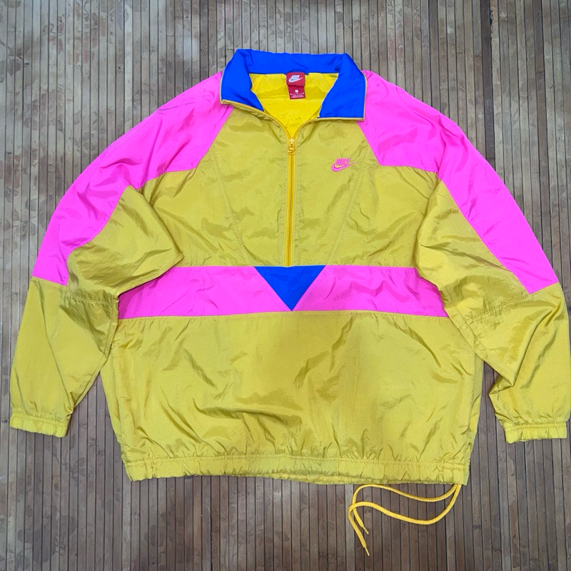NIKE WOVEN VAPORWAVE HALF ZIP RETRO COLORBLOCK NYLON JACKET billionaire boys club