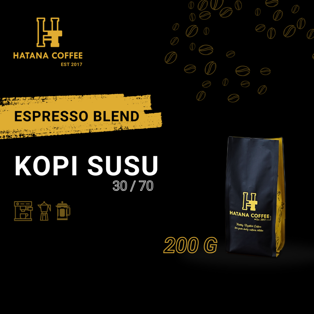 

Kopi Susu 30/70 Blend 200 Gram Espresso Es Kopi Susu | Hatana Coffee
