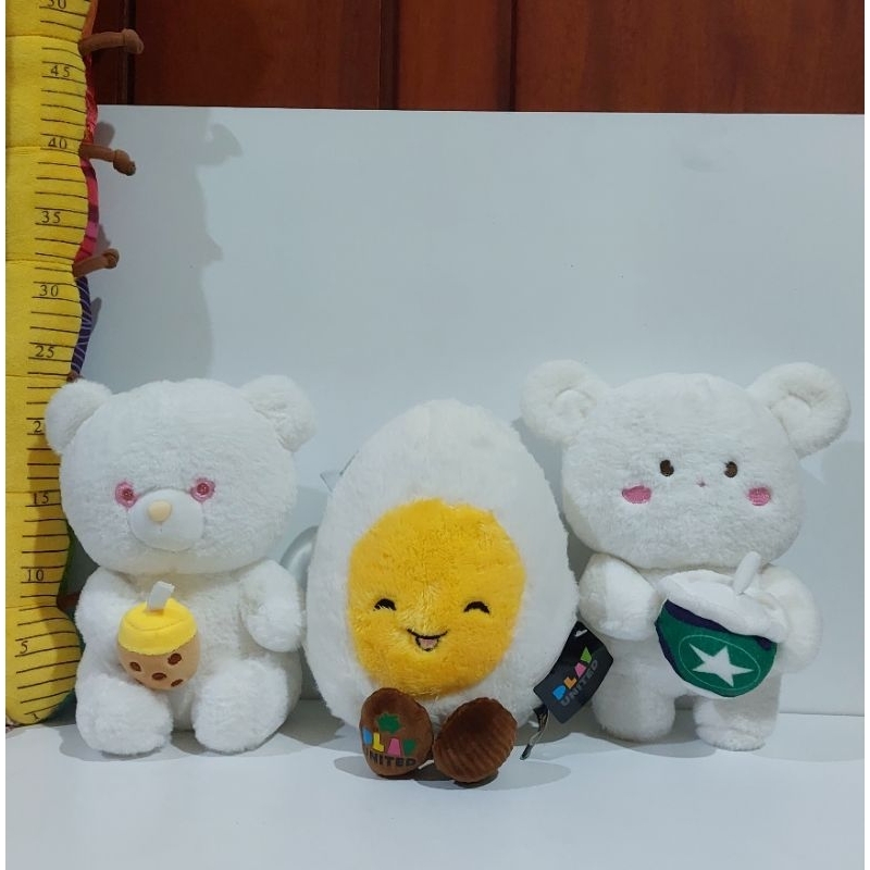 Boneka Bulu lembut Beruang putih Telur Play United