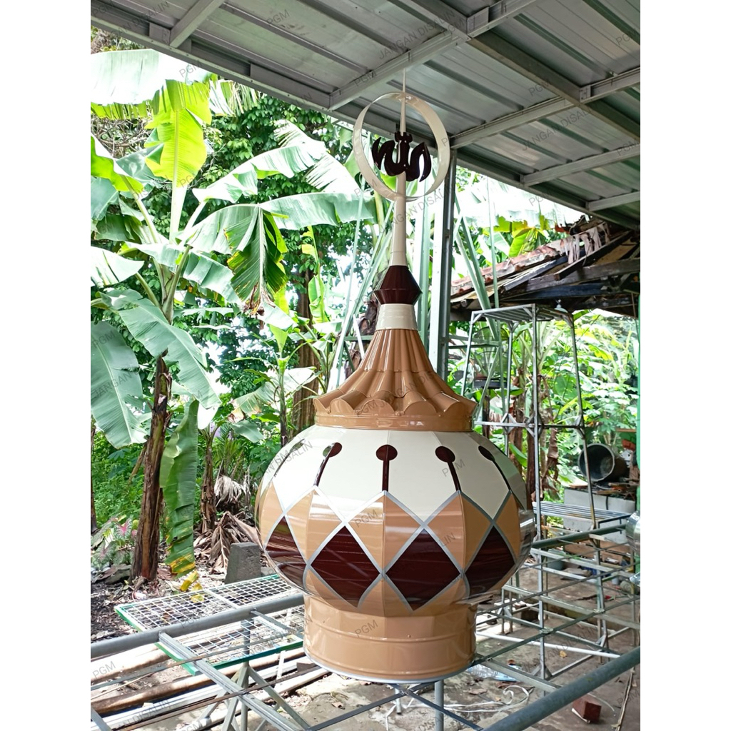 Kubah masjid/musholla stainless steel dekoratif 80cm