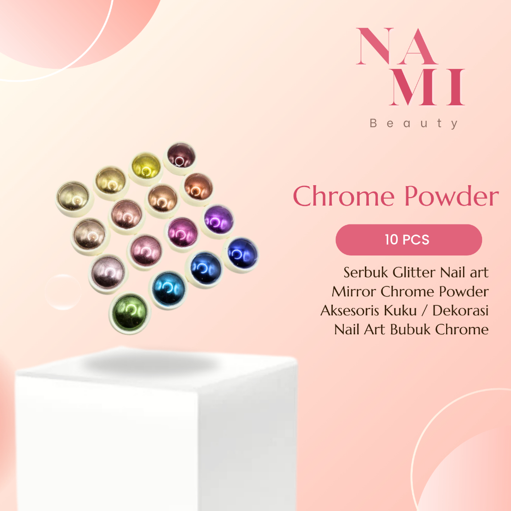 CHROME POWDER NAIL/ SERBUK GLITTER NAIL ART MIRROR CHROME POWDER AKSESORIS KUKU - 1PCS