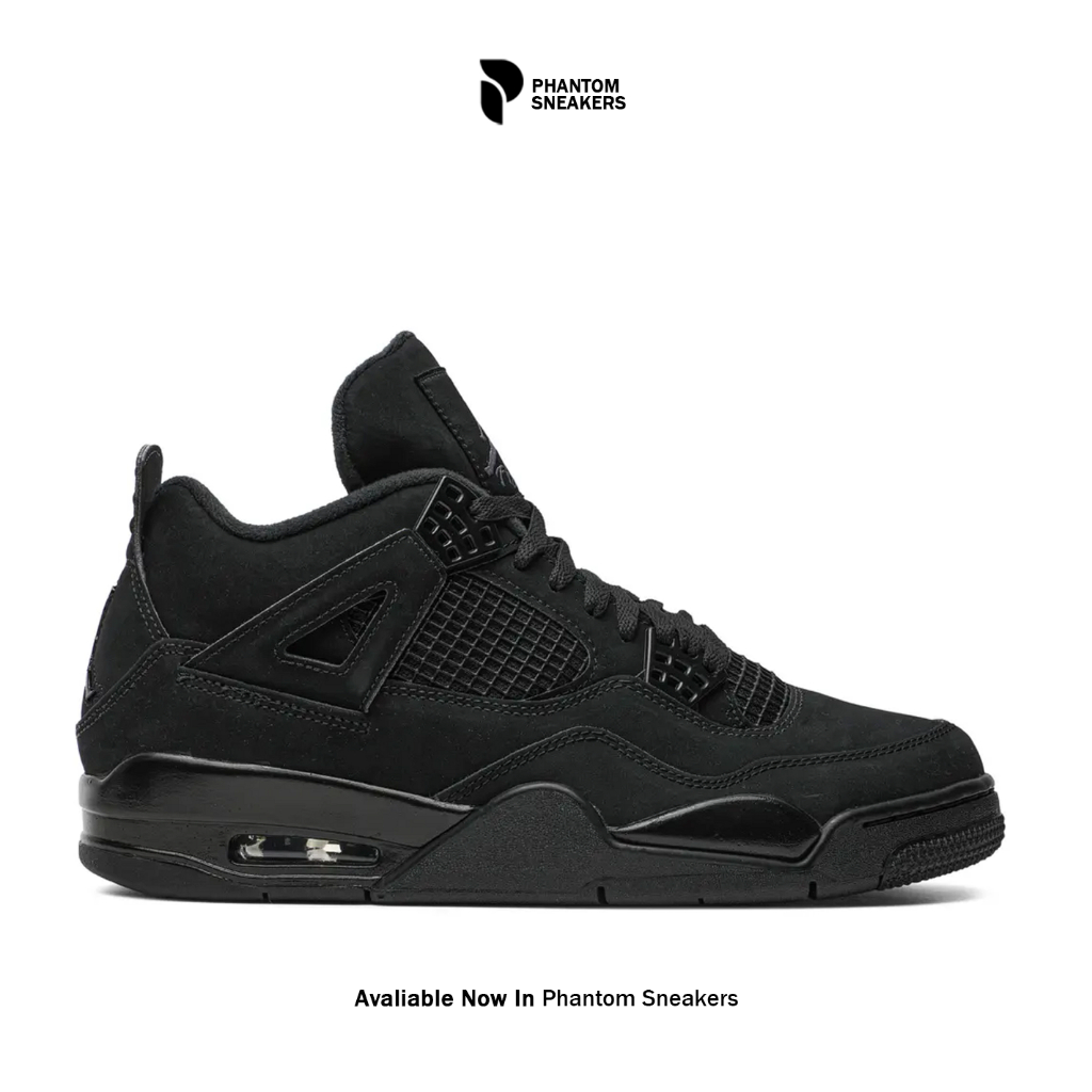 Sepatu Sneakers  Jordan Retro 4 Triple Black  - PHANTOMSNEAKERS