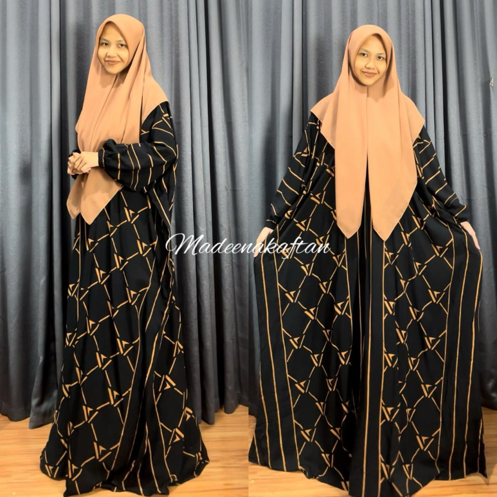 Kaftan Motif Zanuba Bahan Rayon Adem Nyaman Gamis Abaya Wanita Muslim Busui Jumbo Terlaris Modis Vir