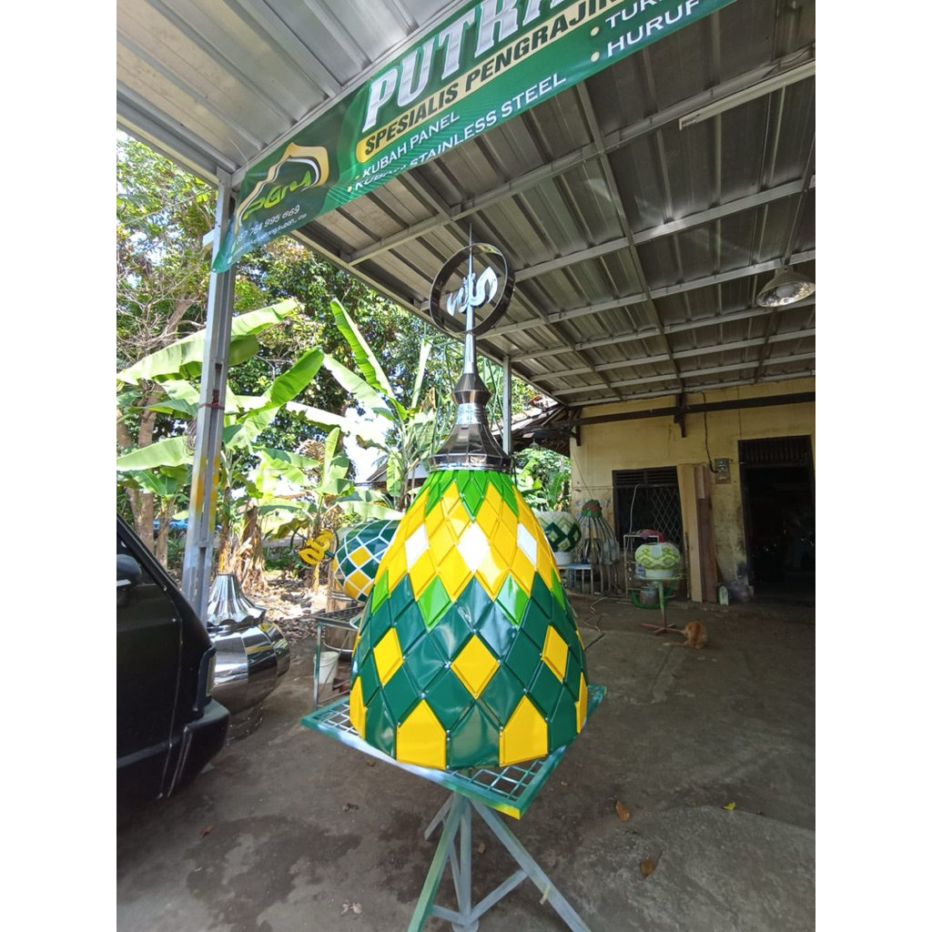 Kubah masjid dan musholla model panel diameter tapak 80cm