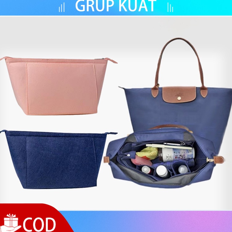 KODE D38S Tas Bag Organizer Tas Dalaman Wanita Bludru Bag Organizer Longchamp Dalaman Tas Organizer 