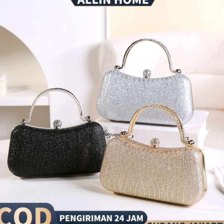 KODE G4W Tas Pesta Wanita Import Premium Tas Kondangan Wanita Mewah Elegan Clutch Wanita Bling Bling