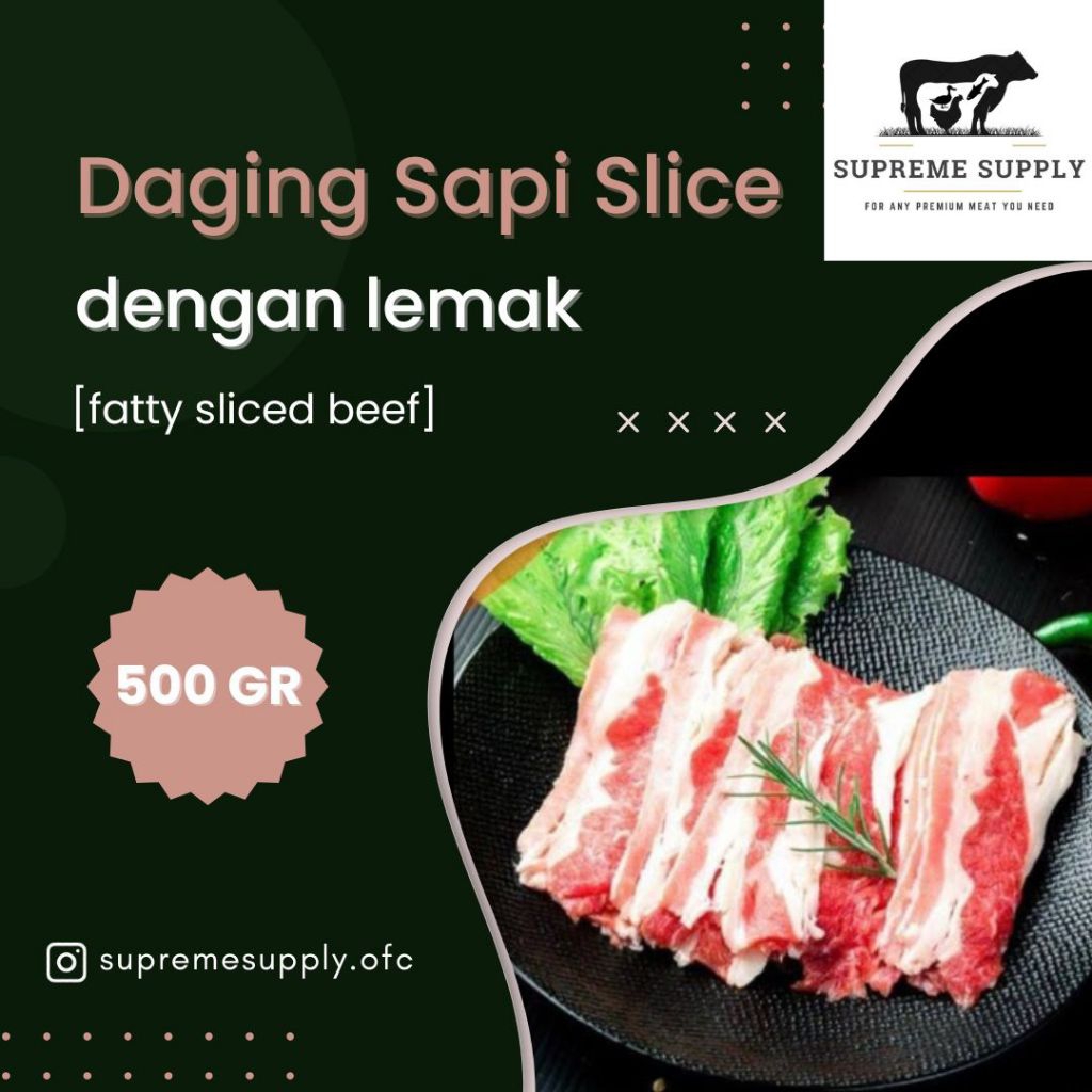 

PREMIUM Daging Sapi Sliced/Iris Rendah Lemak 500 gr | Fresh Halal Organic Low Fat Slice Beef Segar Frozen