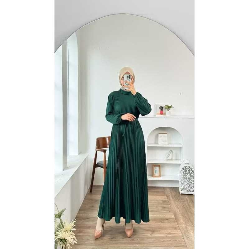 Gamis Plisket Lengan Panjang Premium Mayung / Gamis Plisket Panjang 140cm / Maxy Dress Pleats