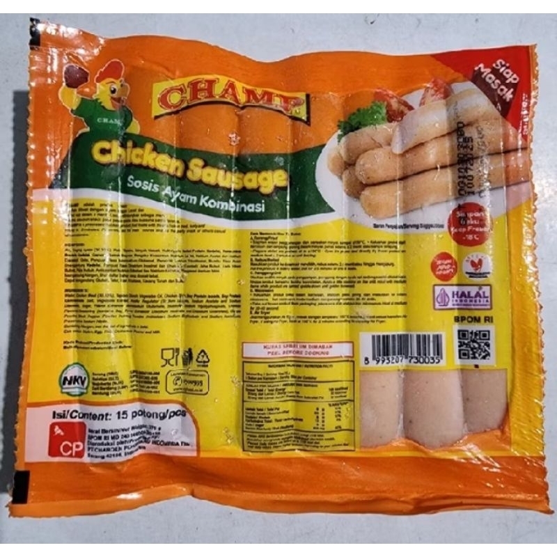 

Champ Chicken Sausage / Sosis Ayam Frozen | Berat Bersih 375gr