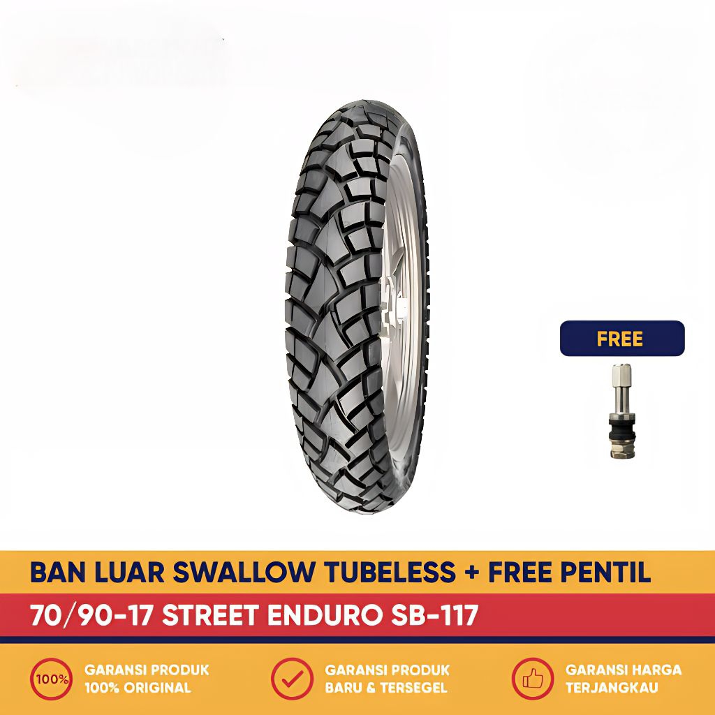 ban luar tubeless 70/90-17 SB-117 Street Enduro Swallow