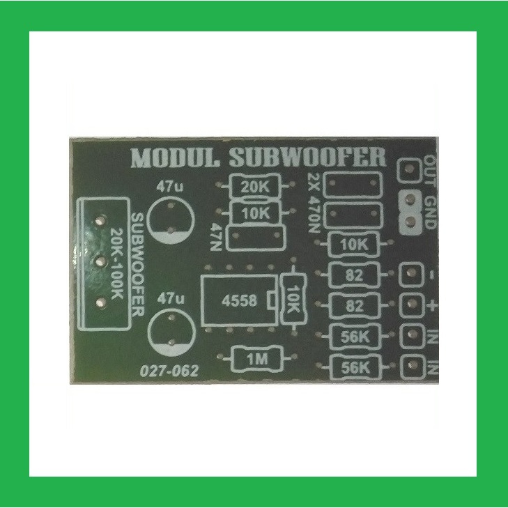 PCB Rangkaian Subwoofer Filter 4558 atau PCB aktif subwoofer filter