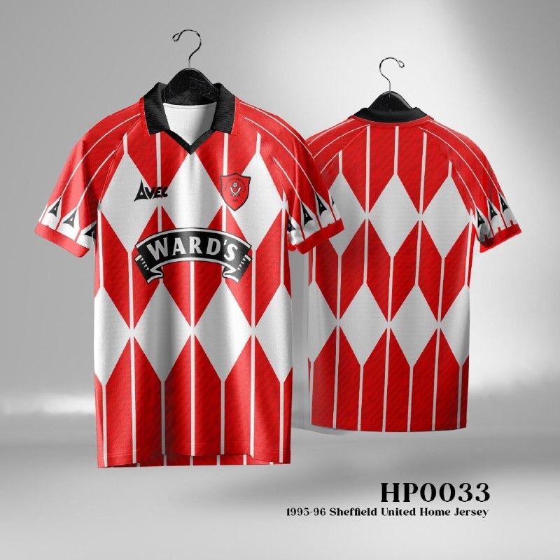 Jersey Baju 1995-96 Sheffield United Home Jersey Fullprint XS - 6XL