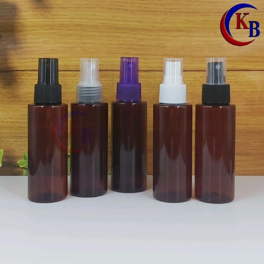 BOTOL SPRAY 100 ML VARIAN / BOTOL PLASTIK PET RF COKLAT 100ML