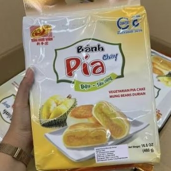 

Kue pia Thailand vegetarian kacang hijau dan durian gift pack