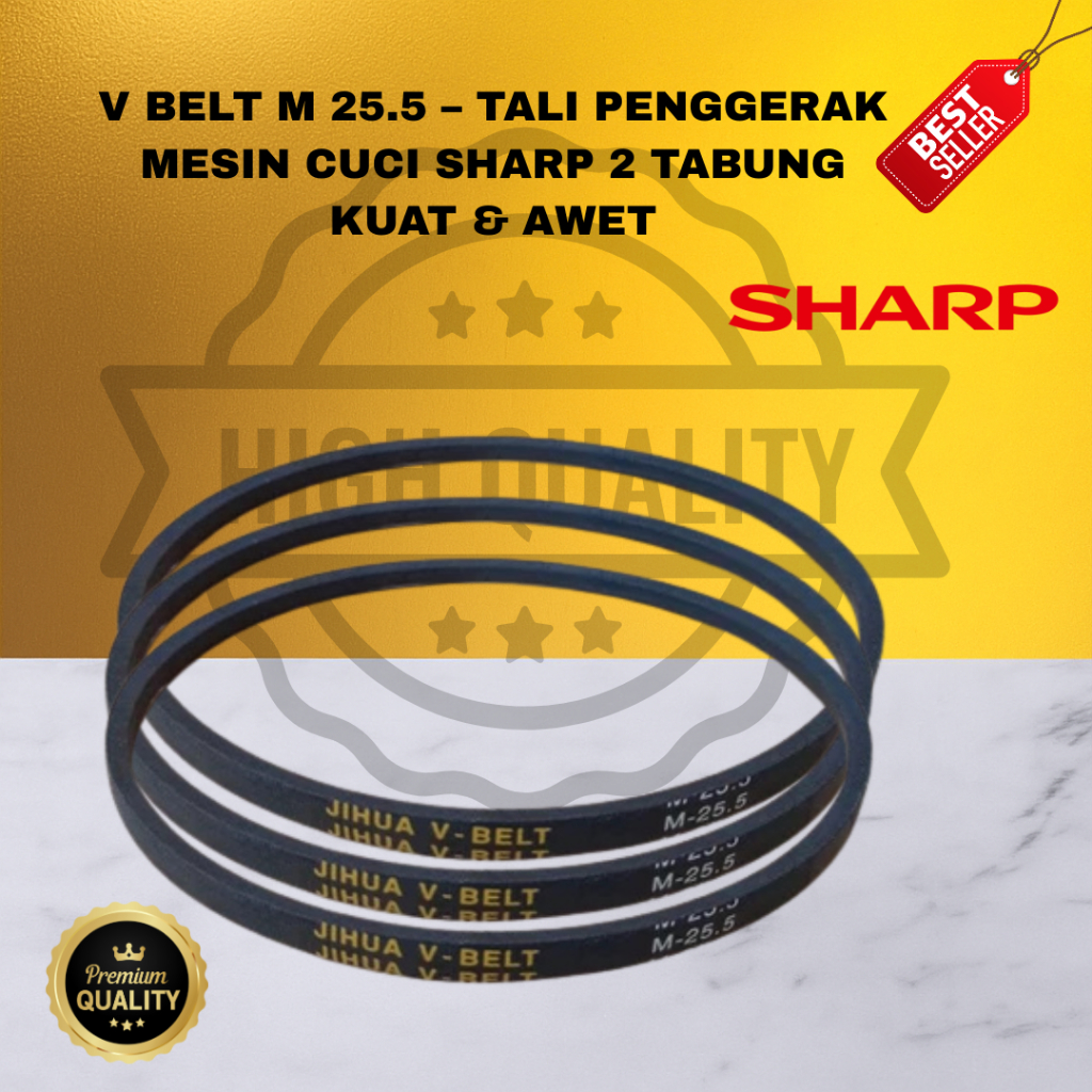 VANBELT M 25.5 – TALI PENGGERAK MESIN CUCI SHARP 2 TABUNG KUAT & AWET V BELT FAN BELT MESIN CUCI SHA