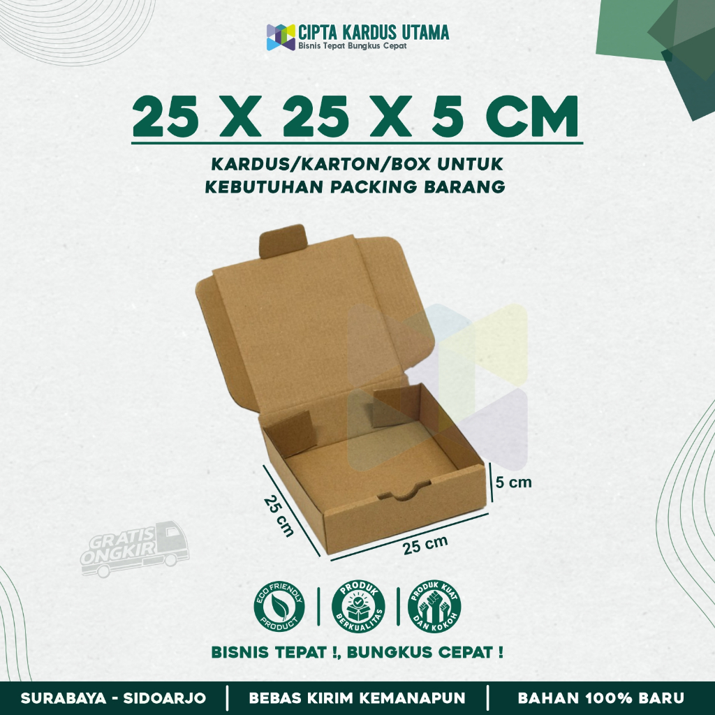 

Kardus Die Cut 25x25x5 | Box Diecut | Karton Cocok untuk Hampers dan Aksesoris