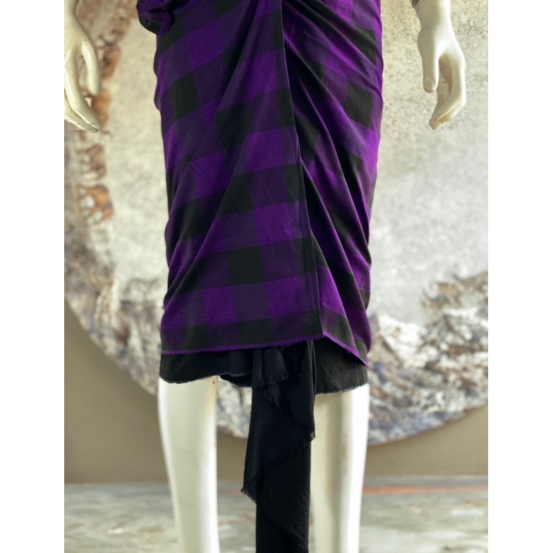 KODE W23C Poleng Ungu Endek Lasem Saput Tanpa Tepu 14x1