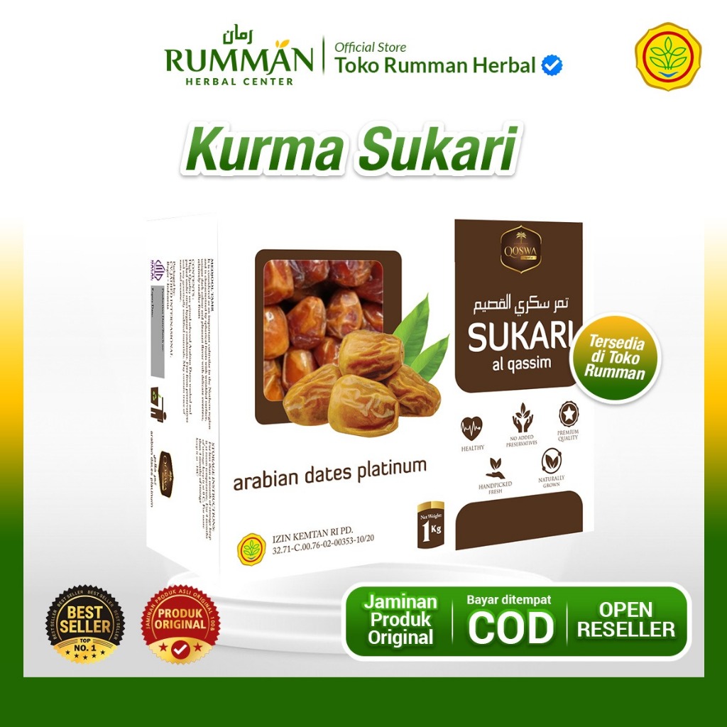 

Kurma Sukari Al Qassim Qoswa - Kurma Original Enak Legit 500 gr, 800 gr, dan 1kg