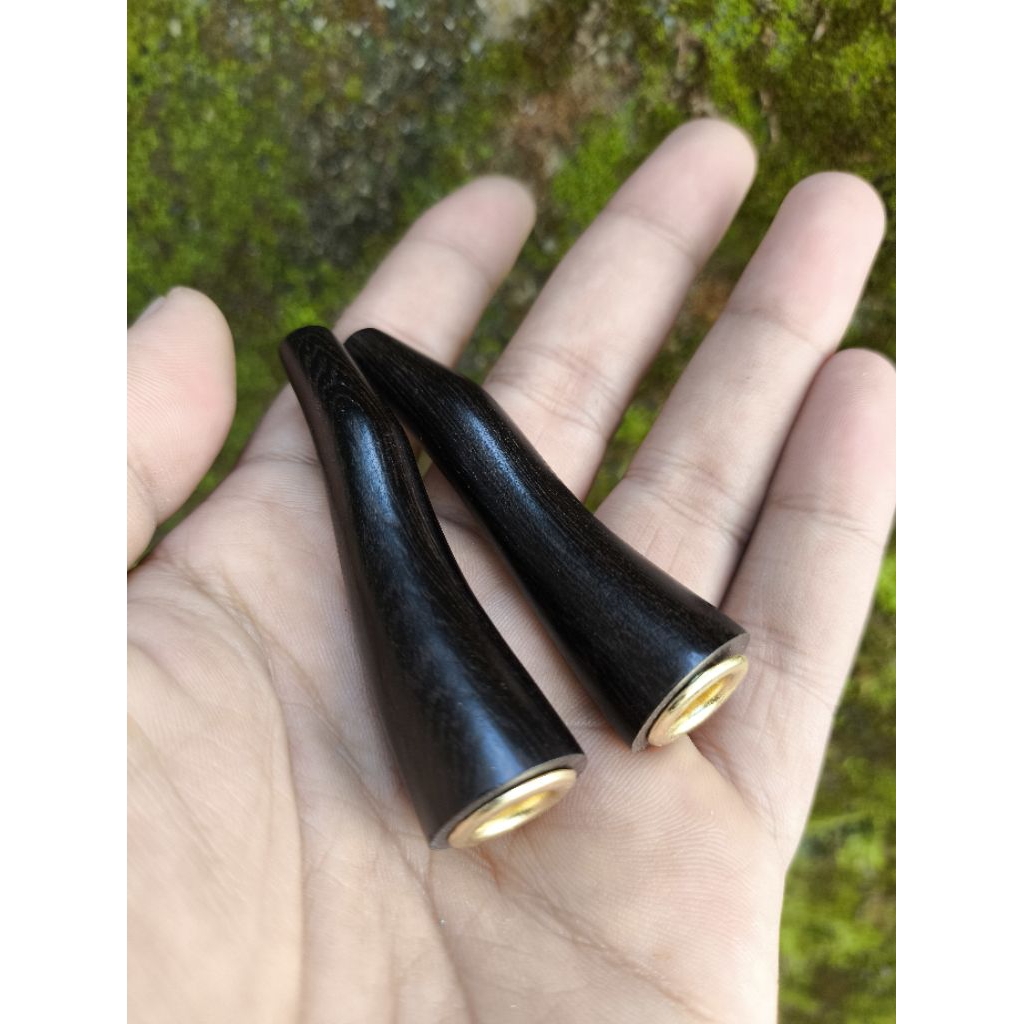 sedotan once kayu galih kelor hitam model lengkung super mini 6cm hisapan pipa rokok kayu kelor hita