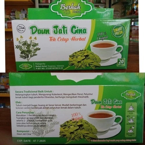 

Teh Celup Jati Cina Berkah / Teh Jati Cina Pelangsing Diet 20 Tea / BPOM / Berkah Herbal
